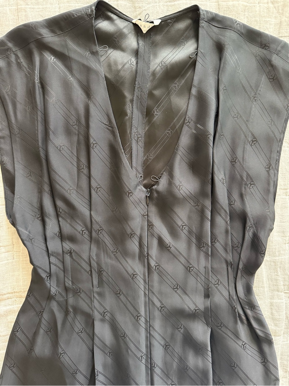 Sandro Jacquard Black sleeveless wide leg jumpsuit, size S - Picture 7 of 12